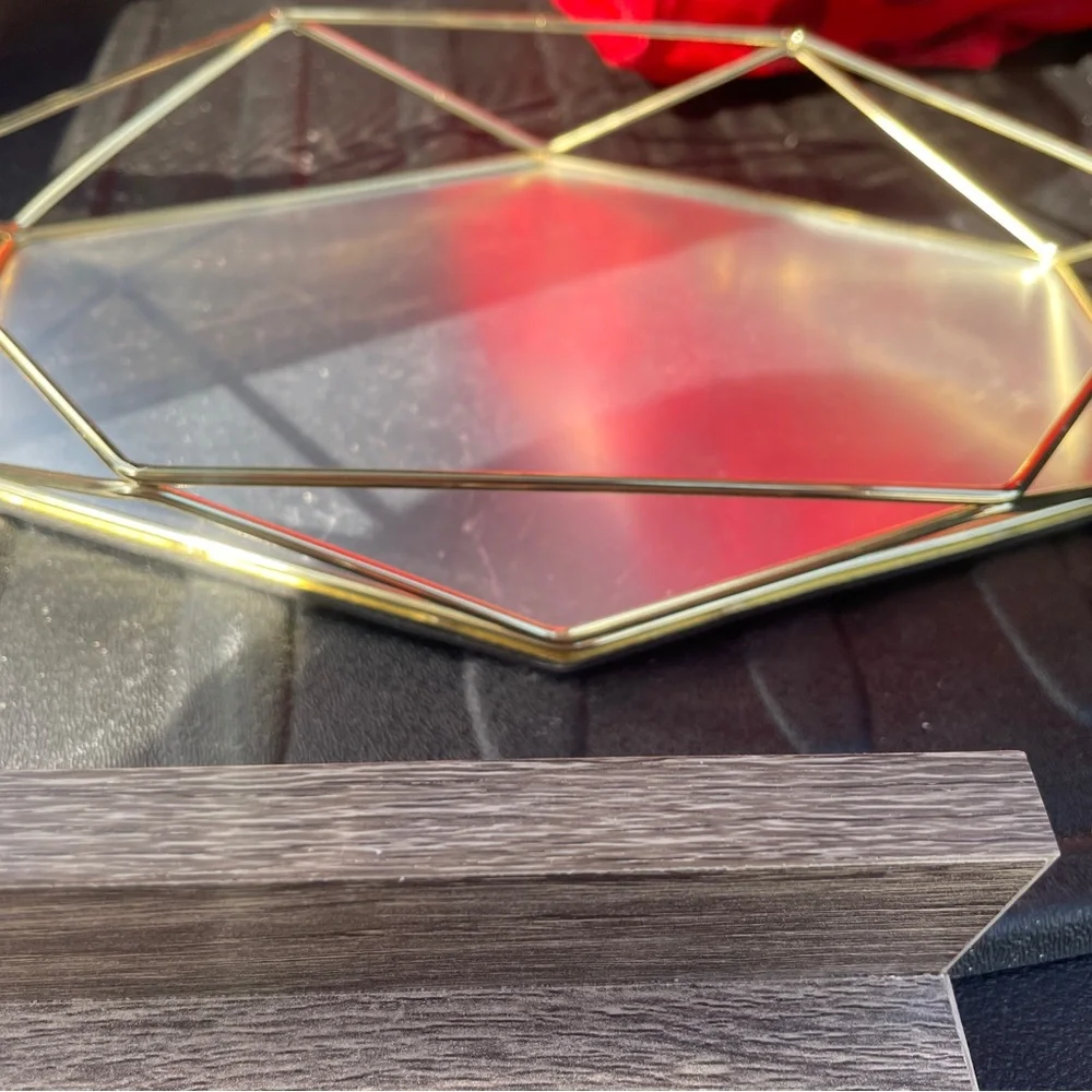 Geometric Gold Vanity Tray